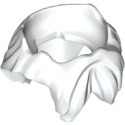 Minifigure Beard, Parted with Hair - White