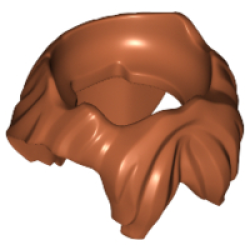 Minifigure Beard, Parted with Hair - Dark Orange