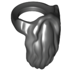 Minifigure Beard, Rounded End - Black