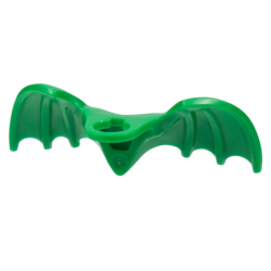 Minifigure Wings Webbed Extended with Neck Bracket - Green