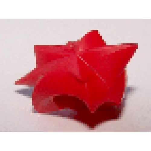 Деталь LEGO 53981 Minifigure, Hair Angular Swept Sideways - Flexible Rubber - Red