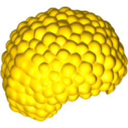 Minifigure, Hair Bubble Style / Afro - Yellow Minifigure, Hair Bubble Style / Afro - Yellow