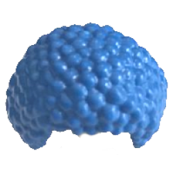 Minifigure, Hair Bubble Style / Afro - Blue Minifigure, Hair Bubble Style / Afro - Blue