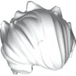 Minifigure, Hair Bushy Swept Back - White Minifigure, Hair Bushy Swept Back - White