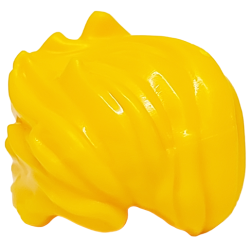Minifigure, Hair Bushy Swept Back - Bright Light Orange Minifigure, Hair Bushy Swept Back - Bright Light Orange