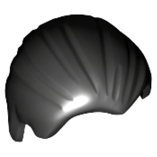 Деталь LEGO 92081 Minifigure, Hair Combed Front to Rear - Black