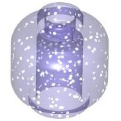 Minifigure, Head (Plain) - Glitter Trans-Purple