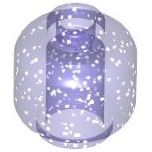 Деталь LEGO 3626 Minifigure, Head (Plain) - Glitter Trans-Purple