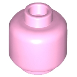 Minifigure, Head (Plain) - Bright Pink Minifigure, Head (Plain) - Bright Pink