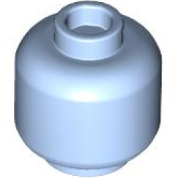 Minifigure, Head (Plain) - Bright Light Blue Minifigure, Head (Plain) - Bright Light Blue