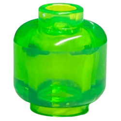 Minifigure, Head (Plain) - Trans-Bright Green