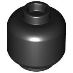 Minifigure, Head (Plain) - Black Minifigure, Head (Plain) - Black