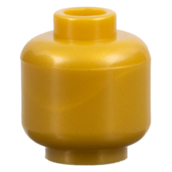 Minifigure, Head (Plain) - Pearl Gold