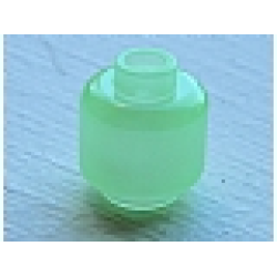 Minifigure, Head (Plain) - Glow In Dark Trans