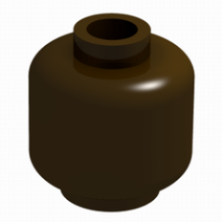 Minifigure, Head (Plain) - Dark Brown Minifigure, Head (Plain) - Dark Brown