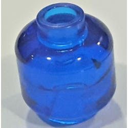 Minifigure, Head (Plain) - Trans-Dark Blue