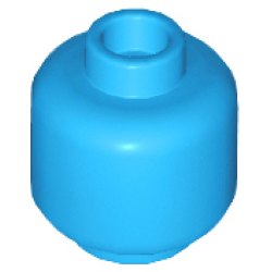 Minifigure, Head (Plain) - Dark Azure Minifigure, Head (Plain) - Dark Azure