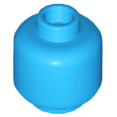 Деталь LEGO 3626 Minifigure, Head (Plain) - Dark Azure