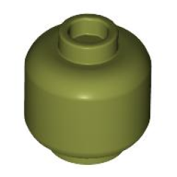 Minifigure, Head (Plain) - Olive Green