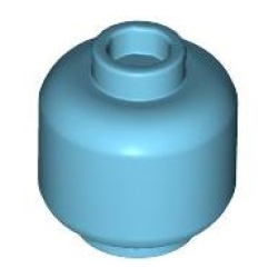 Minifigure, Head (Plain) - Medium Azure