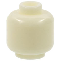 Minifigure, Head (Plain) - Glow In Dark White