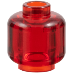 Minifigure, Head (Plain) - Trans-Red