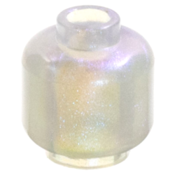 Minifigure, Head (Plain) - Satin Trans-Clear