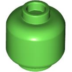 Minifigure, Head (Plain) - Bright Green Minifigure, Head (Plain) - Bright Green