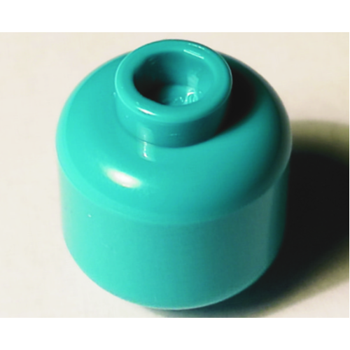 Деталь LEGO 3626 Minifigure, Head (Plain) - Dark Turquoise