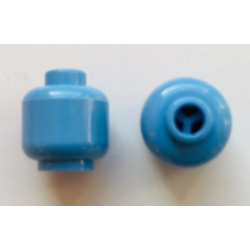 Minifigure, Head (Plain) - Medium Blue