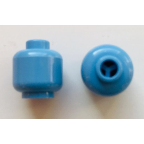 Деталь LEGO 3626 Minifigure, Head (Plain) - Medium Blue