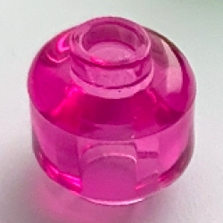Minifigure, Head (Plain) - Trans-Dark Pink