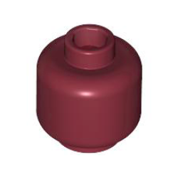 Minifigure, Head (Plain) - Dark Red