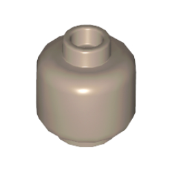 Minifigure, Head (Plain) - Dark Tan