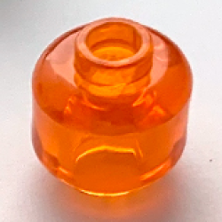 Minifigure, Head (Plain) - Trans-Orange