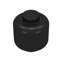 Minifigure, Head (Plain) - Solid Stud - Black
