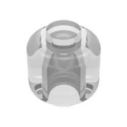 Minifigure, Head (Plain) - Solid Stud - Trans-Clear