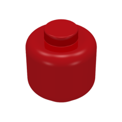 Minifigure, Head (Plain) - Solid Stud - Red