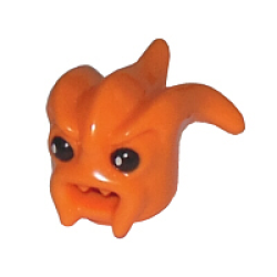 Minifigure, Head, Modified Kranxx / Rench with Open Mouth with Black Eyes Pattern - Orange