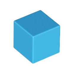Minifigure, Head, Modified Small Cube - Dark Azure