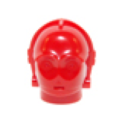 Minifigure, Head, Modified SW 3PO / TC Series Protocol Droid, Plain (C-3PO / K-3PO / R-3PO) - Red
