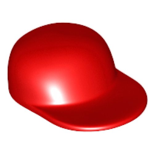Деталь LEGO 4485 Minifigure, Headgear Cap - Long Flat Bill - Red