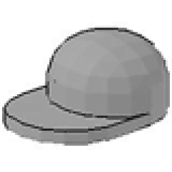 Minifigure, Headgear Cap - Long Flat Bill - Light Gray Minifigure, Headgear Cap - Long Flat Bill - Light Gray