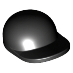 Minifigure, Headgear Cap - Short Curved Bill - Black