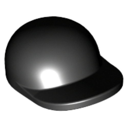 Деталь LEGO 4485b Minifigure, Headgear Cap - Short Curved Bill - Black