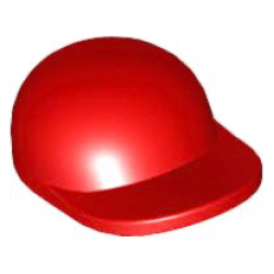 Minifigure, Headgear Cap - Short Curved Bill - Red