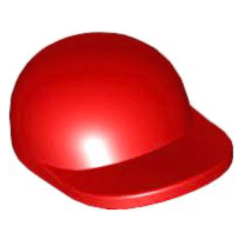 Деталь LEGO 4485b Minifigure, Headgear Cap - Short Curved Bill - Red