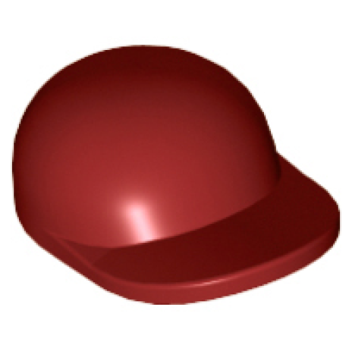 Деталь LEGO 4485b Minifigure, Headgear Cap - Short Curved Bill - Dark Red