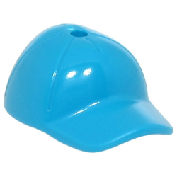 Minifigure, Headgear Cap - Short Curved Bill with Seams and Hole on Top - Dark Azure