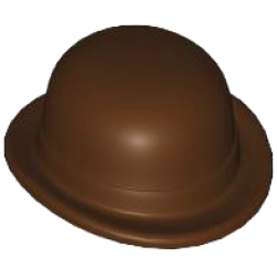 Minifigure, Headgear Hat, Bowler - Dark Brown Minifigure, Headgear Hat, Bowler - Dark Brown